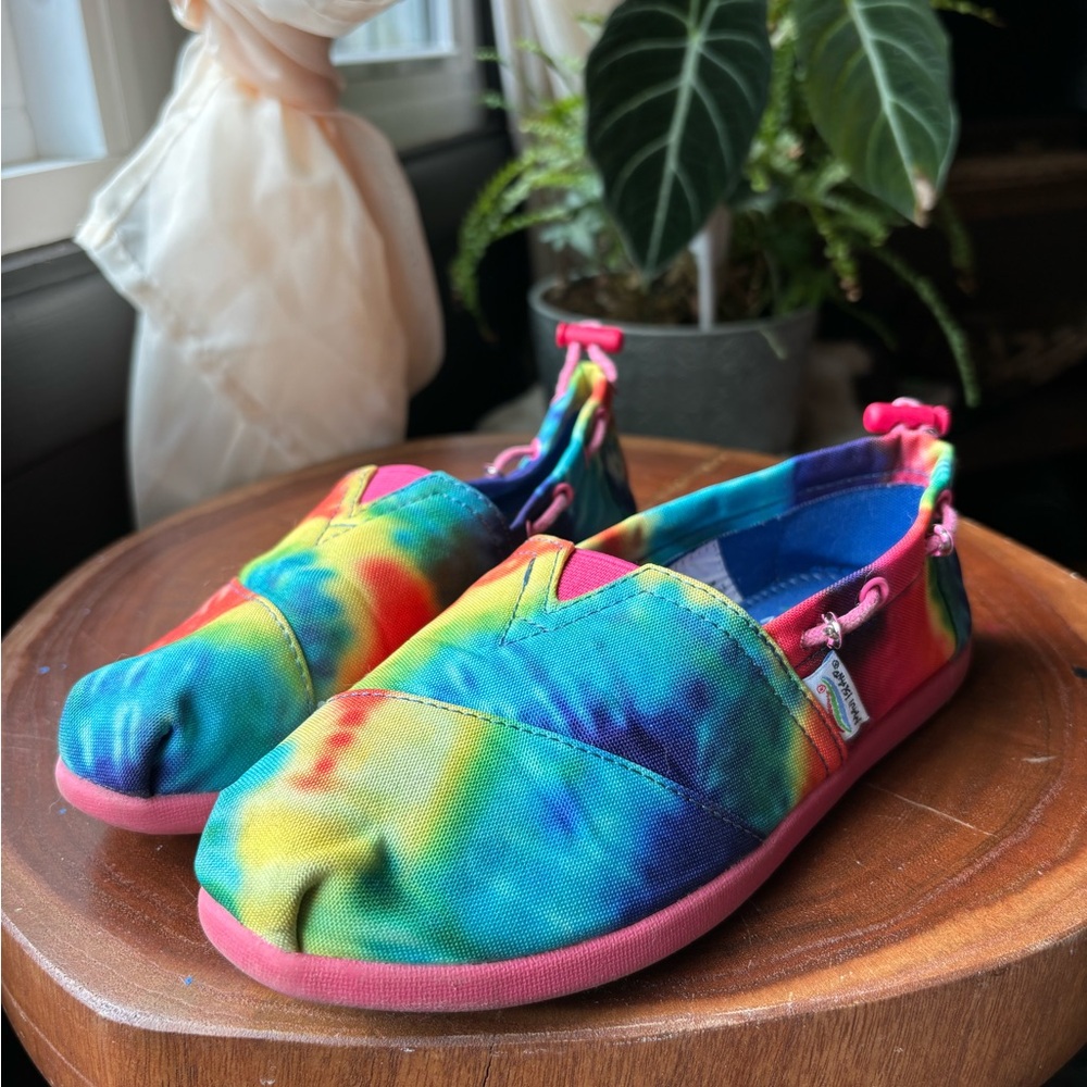 Tie Dye Toms-Style Canvas Slip on Shoes